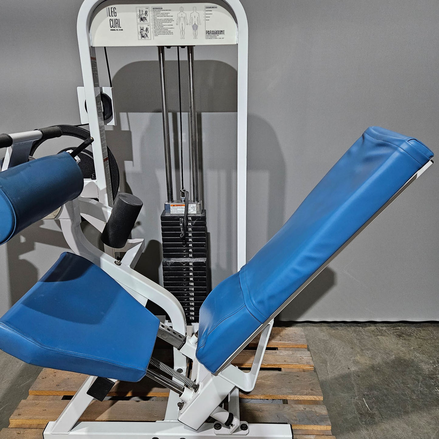 Paramount Leg Curl seated Model PL 2100 - seated leg curl, knee curl, Made in USA, color white, used - tested condition