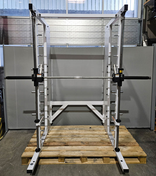 Paramount Multipresse, Smith Machine, Performance Line, Oldschool Bodybuilding Kraftgerät, Rahmenfarbe Weiß, gebraucht - geprüfter Zustand