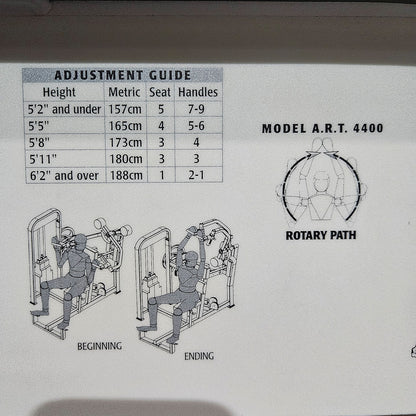 Paramount Rotary Shoulder - ART 4400 - Shoulder Press, Shoulder Press, Overhead Press, Rotating Handles, Made in USA, Used - Tested Condition
