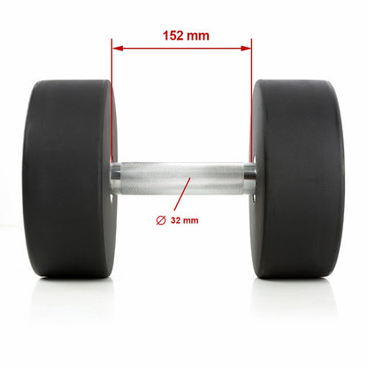 Kurzhantelsatz 5 - 40 kg, in 2,5kg Stufen, Polyurethan PU (ähnlich Gummi), 15 Hantelpaare im Set - NEU