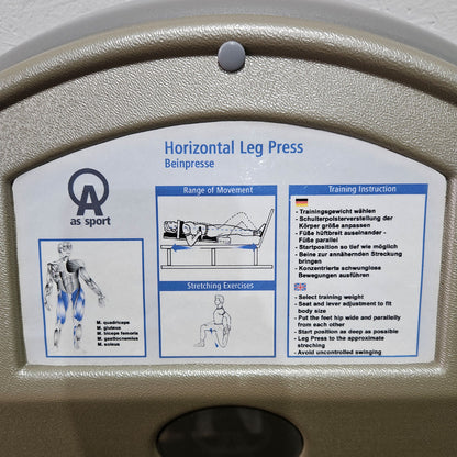 Proxomed - AS, Funktionsstemme, Beinpresse verstellbar sitzend - liegend, 200kg Gewichtsblock, gebraucht - überholter Zustand