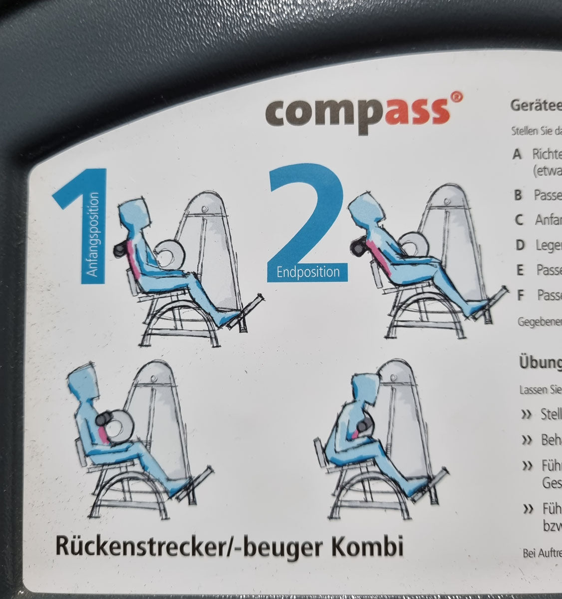 Proxomed back extensor-flexor combo Compass 530, hyperextension and abdominal machine 2 in 1 combo device, MPG, rehab, frame color silver, used - refurbished condition