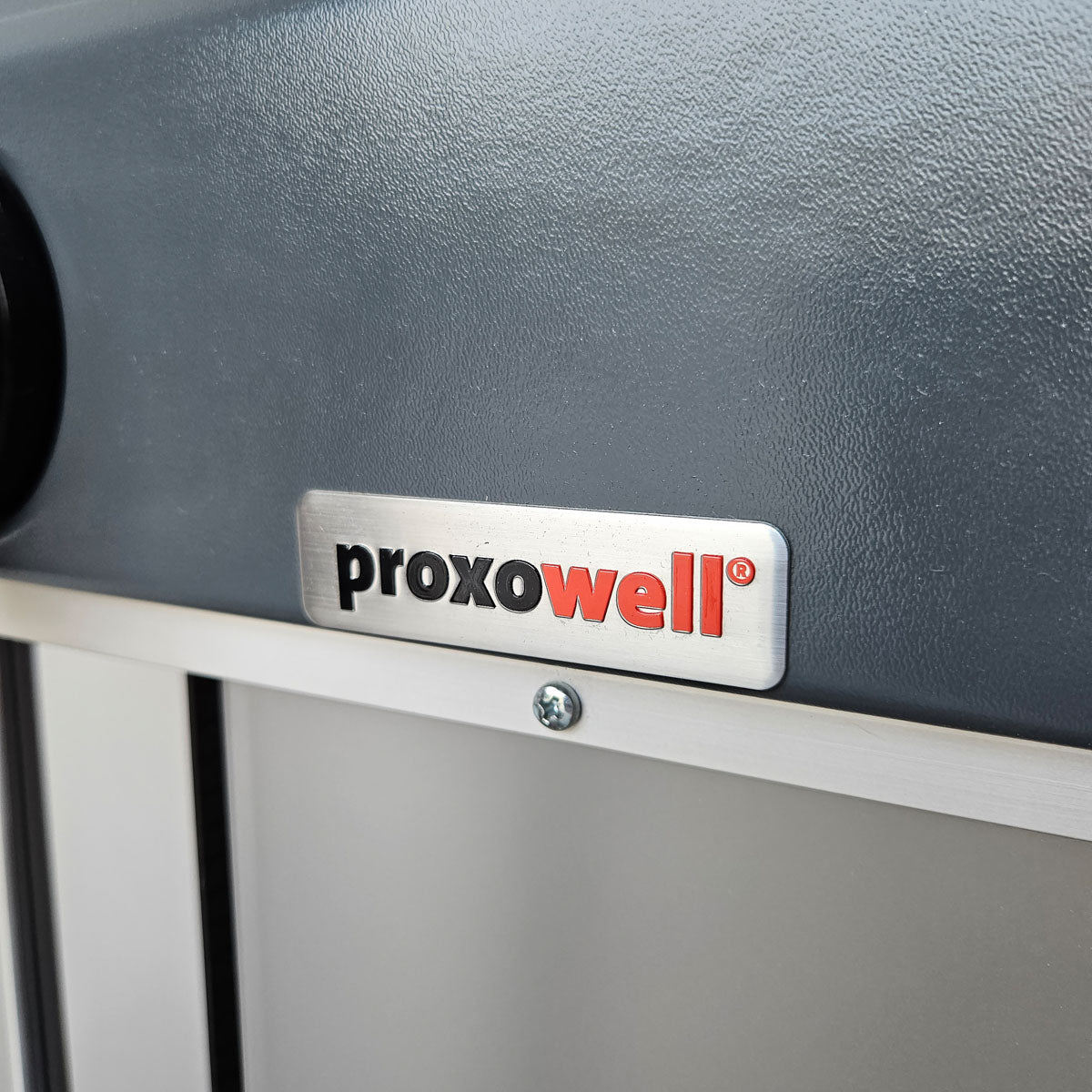 Proxowell or Proxomed back flexion, abdominal machine, back curl, abdominal crunch, 100kg weight block, Compass or C-Well series, frame color silver, used - refurbished condition
