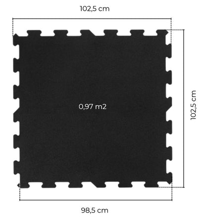 Sportboden aus Gummi, Puzzle Elemente, 10mm Stärke, Fitnessmatten, Fitnessboden, Bodenschutzmatten, Farbe Schwarz - NEU