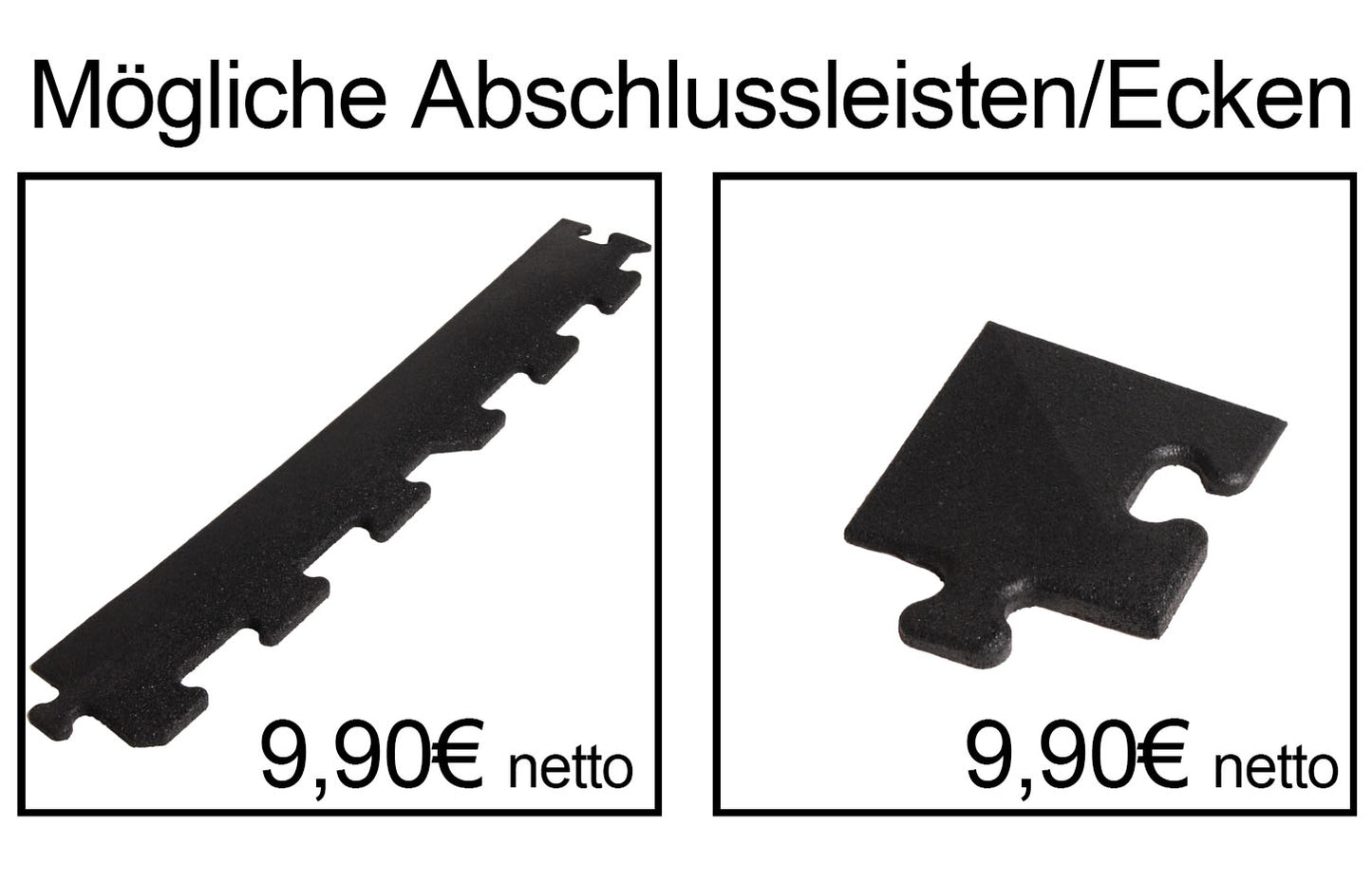 Sportboden aus Gummi, Puzzle Elemente, 15mm Stärke, Fitnessmatten, Fitnessboden, Bodenschutzmatten, Farbe Schwarz - NEU
