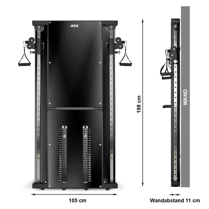 ATX Duale Wandzugstation mit 2 x 60 kg Steckgewichten