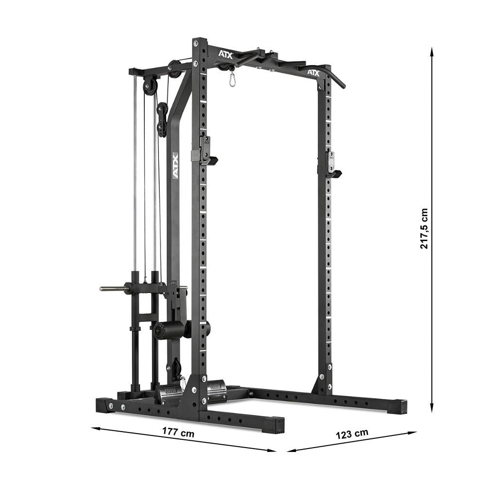 ATX Half Rack 620 - Complete system including lat pulldown station - Plate Load