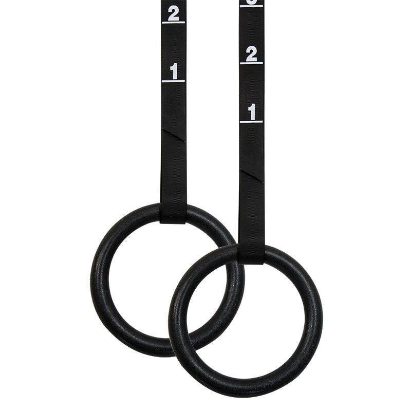 Gym Rings - 1 pair including adjustable band
