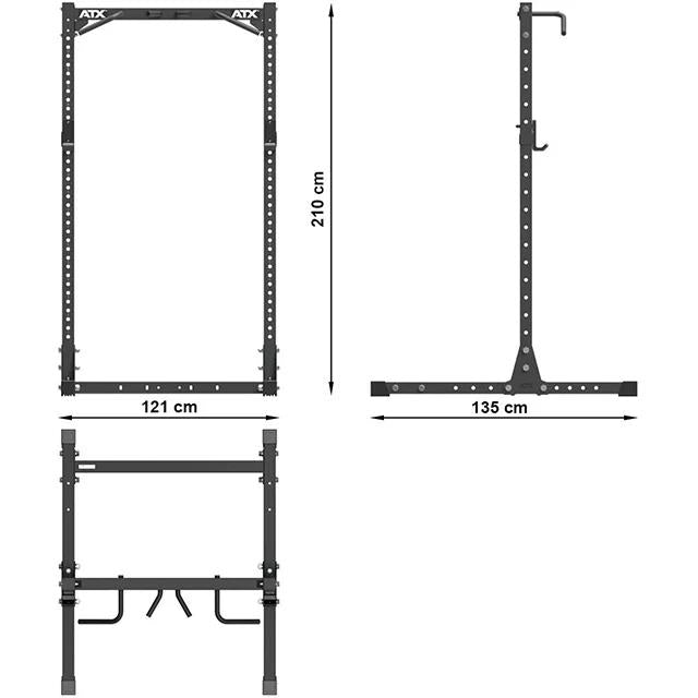 ATX Half Rack 620 inkl. J-Hooks & Safety Spotter Arms