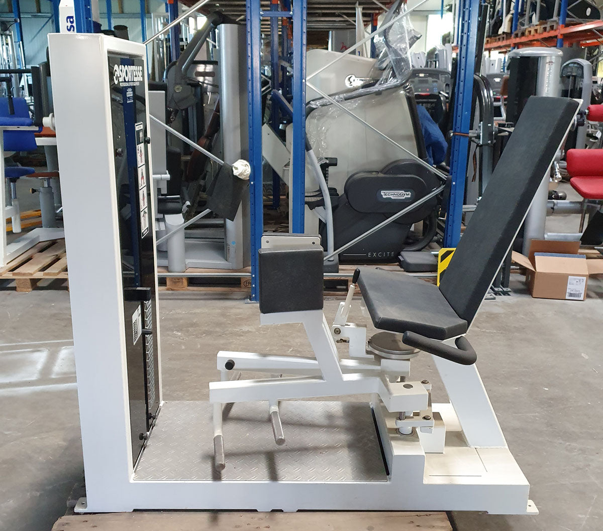Sportesse adductor machine, hip adductor, white frame, used - tested condition
