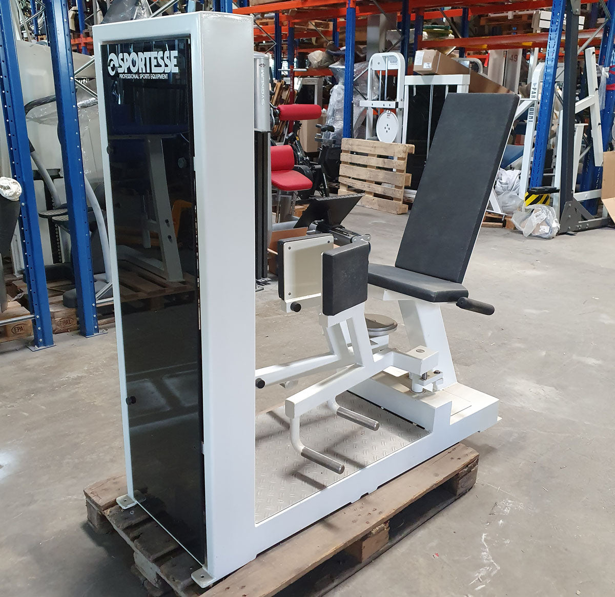 Sportesse adductor machine, hip adductor, white frame, used - tested condition