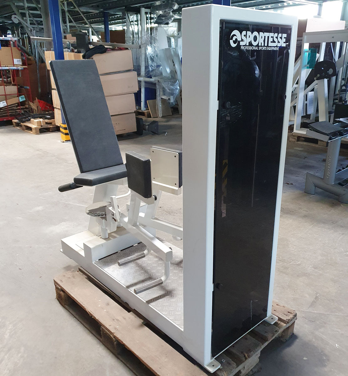 Sportesse adductor machine, hip adductor, white frame, used - tested condition