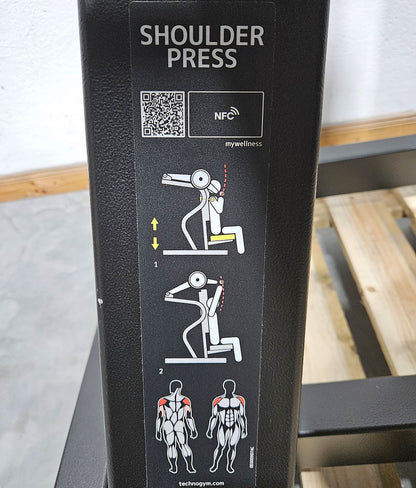 TechnoGym Pure Strength Shoulder Press, Schulterpresse Plate loaded, Farbe Schwarz, gebraucht - überholter Zustand