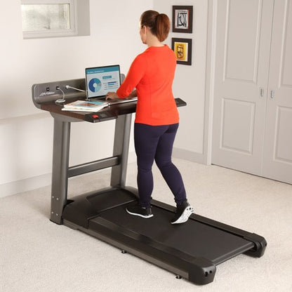 Life Fitness InMovement, Schreibtisch Laufband, Treadmill Desk Büro, Rahmen Silber, Ablage Hell, 1 Jahr alt, NEUwertig - Top Zustand