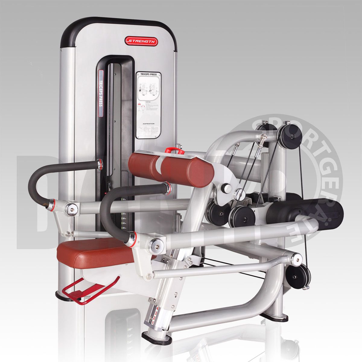 Aehnlich Star Trac, TechnoGym oder Gym80 - Danksport S-Line Gerätepark - 30 Kraftgeräte & Zubehör, Neue Geräte, Farbe Silber, Polster Braun