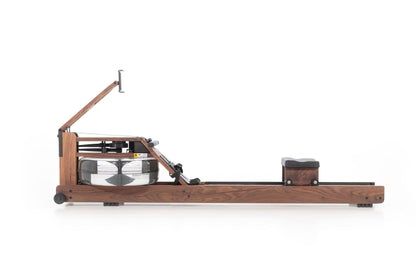 Rudergerät aus Holz mit Wassertank, seitliche Ansicht.
