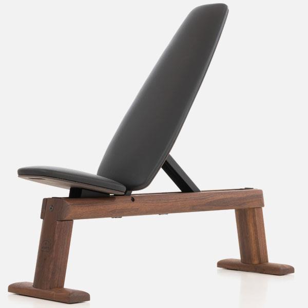 WaterRower NOHrD Weightbench Trainingsbank Nussbaum - Kunst oder Echtleder in Schwarz
