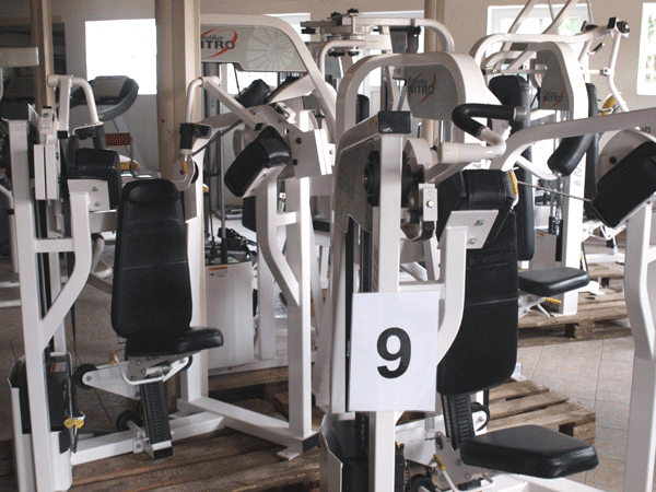 Nautilus Nitro Series, strength training equipment, 13 gym machines, white, used