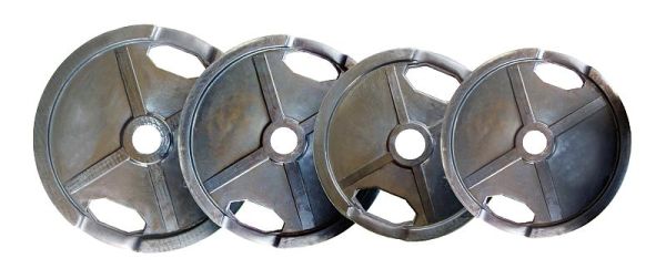 Weight plates, rubberized, 50 mm, gripper, black