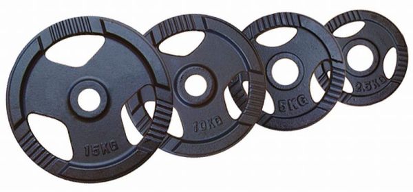 Hantelscheiben, Guss, 50 mm, Gripper, schwarz