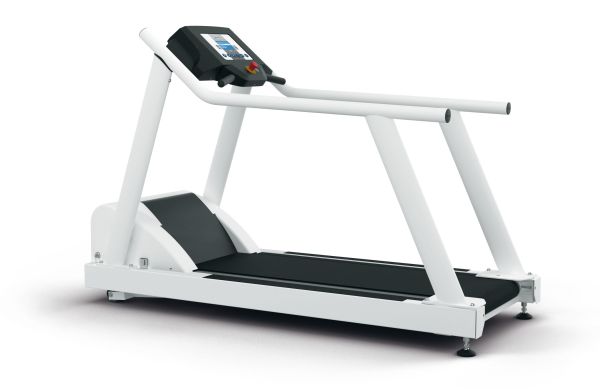 Ergo-Fit treadmill Trac 4000, extra long handrail, silver, used - refurbished condition including new running surface!