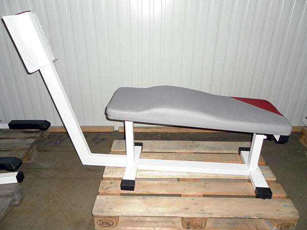 Dr. Wolff Abdominal Trainer 335, abdominal bench with footrest, white, used