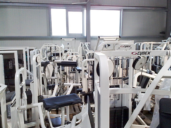 Cybex strength training equipment, 12 fitness machines, color white and black, used