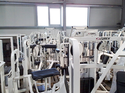 Cybex strength training equipment, 12 fitness machines, color white and black, used