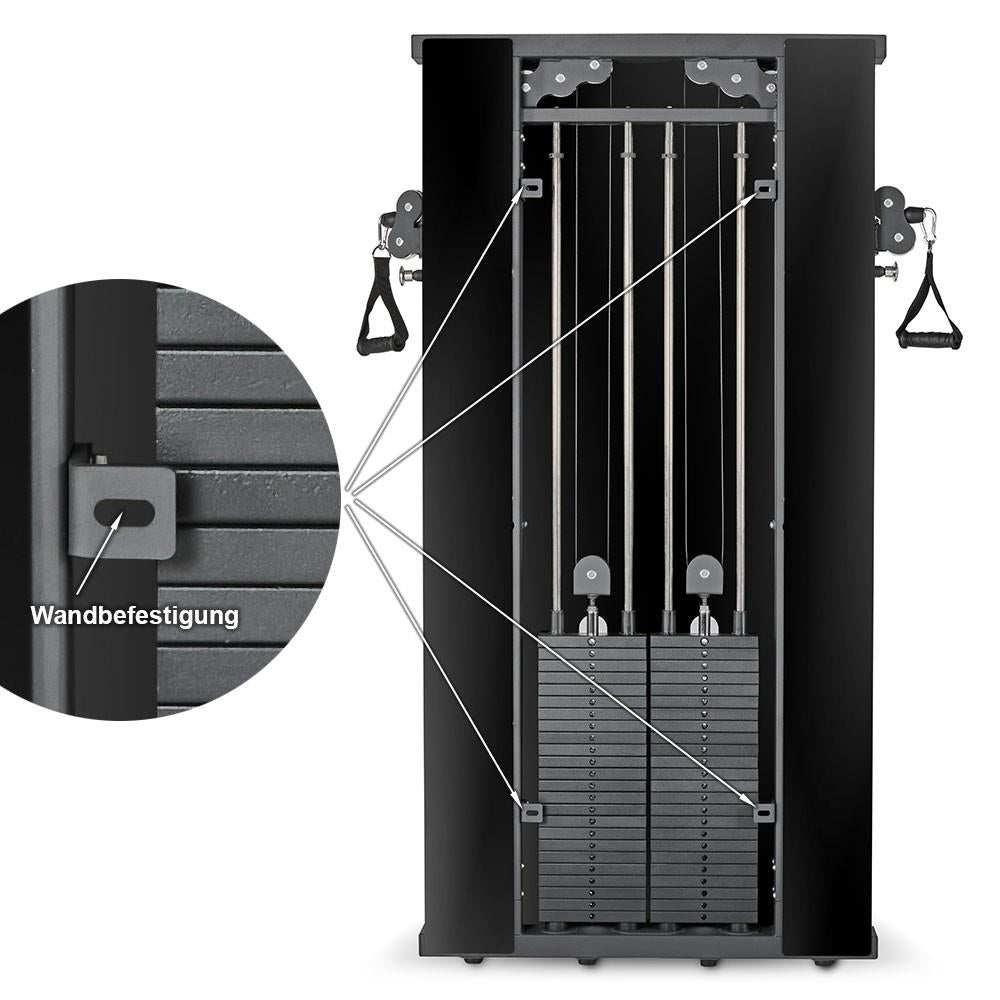 ATX Duale Wandzugstation -Mirror- mit 2 x 60 kg Steckgewichten