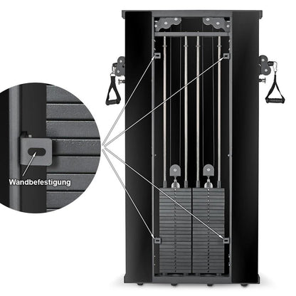 ATX Duale Wandzugstation -Mirror- mit 2 x 60 kg Steckgewichten