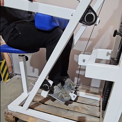Proxomed Wadenmaschine sitzend durch Plantarflexion bzw Fuß Streckung, Farbe Weiß, gebraucht - geprüfter Zustand mit Gebrauchsspuren