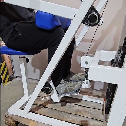Proxomed Wadenmaschine sitzend durch Plantarflexion bzw Fuß Streckung, Farbe Weiß, gebraucht - geprüfter Zustand mit Gebrauchsspuren