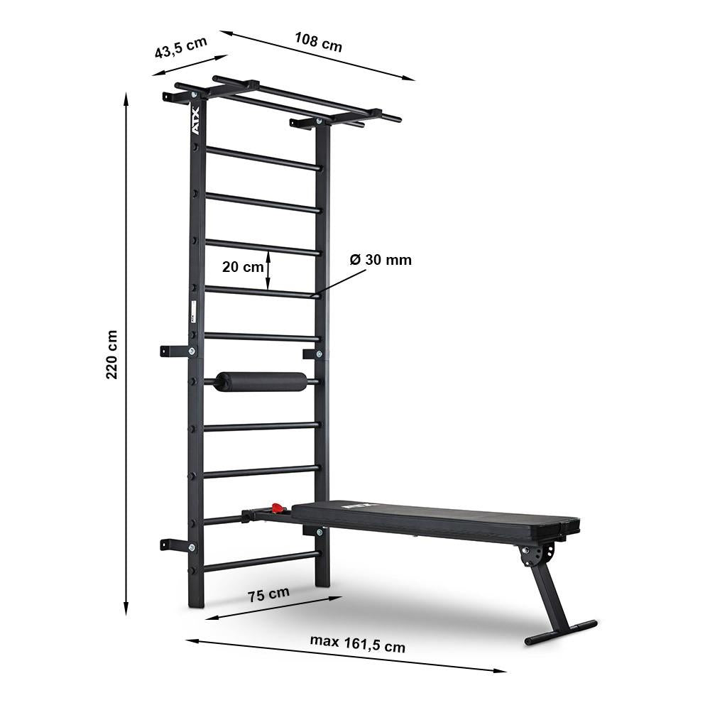 ATX Wall Bar Gym / Wall Bars with Bench