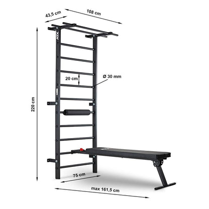 ATX Wall Bar Gym / Wall Bars with Bench