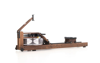 Rudergerät aus Holz mit Wasserwiderstand, seitliche Ansicht.